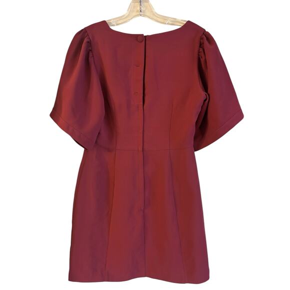 ASOS Women’s Burgundy Red Mini Dress Exaggerated Sleeves Cocktail Party Size 8 - Picture 5 of 7
